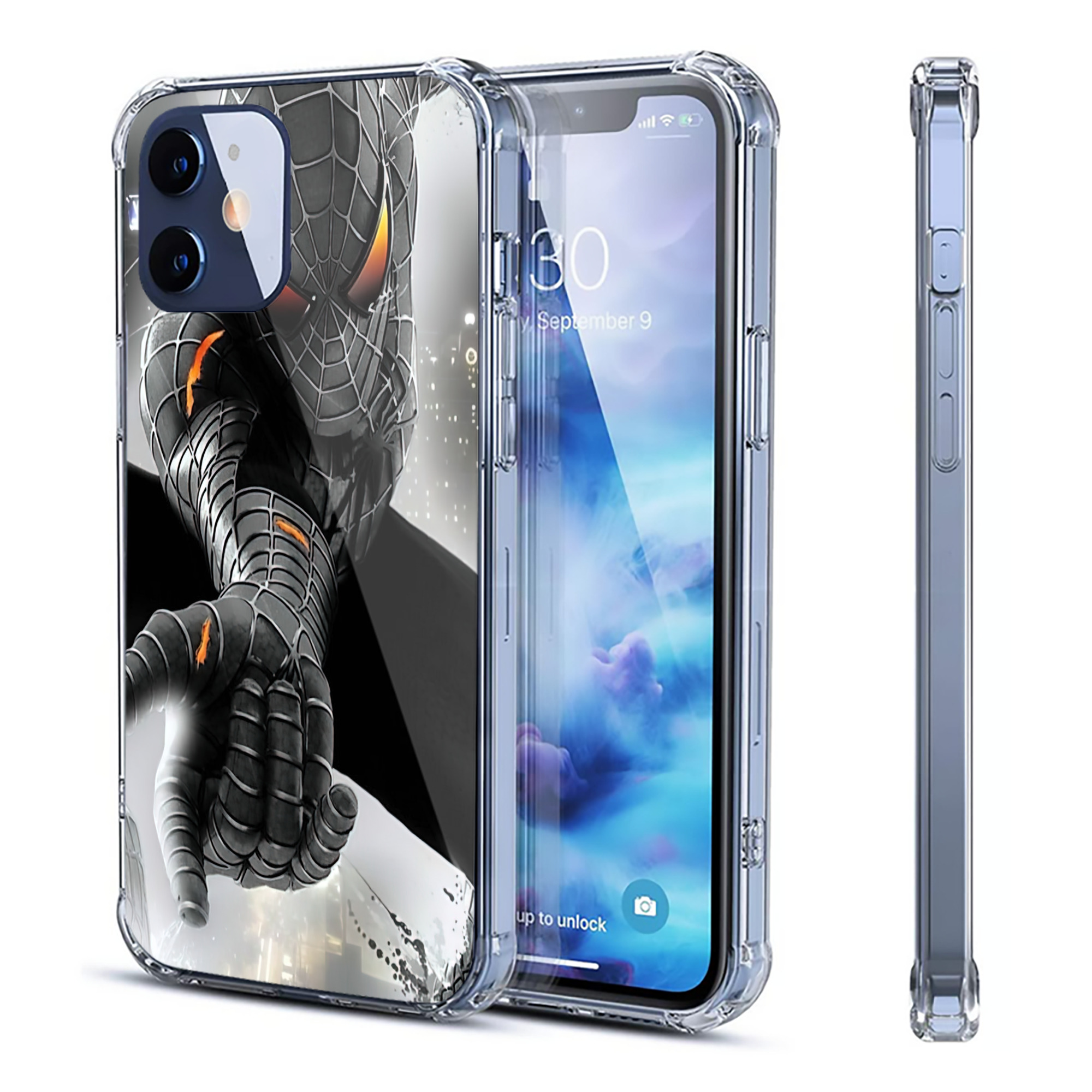 （画像用） Spider Man スパイダーマン 【iPhone 12シリーズ対応】透明スマホケース（クリアソフトケース）
